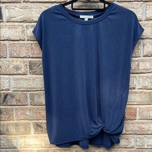 Green Envelope Indigo Twist Detail Top